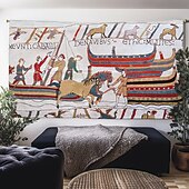 preiswerte Jacquardgewebte Wandteppiche-Jacquardgewebter Wandteppich, Gobelin, Aubusson-Wandteppich, Wandbehang, Bayeux-Wandteppich, Webstuhl, Baumwollgewebe, Dekoration für Wohnzimmer und Schlafzimmer (ohne Stab und Quasten)