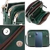 levne Tašky přes rameno-Dámské Crossbody kabelka Taška přes rameno Aktovka PU kůže Nakupování Denní Zip Nastavitelná Velká kapacita Voděodolný Pevná barva Vínově rudá Černá Hnědá