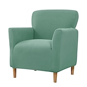 abordables Cubierta de sillón y silla sin brazo-Funda elástica para sillón color burdeos, funda protectora para sofá de 1 plaza con base elástica para niños y mascotas