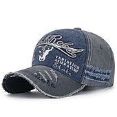 billiga Baseballkeps herr-Herr Unisex Basebollkeps Trucker Hat Rubinrött Blå Polyester Årgång Resor Strandstil Utomhus Semester Färgblock Justerbara Solskyddskräm Andningsfunktion Mode