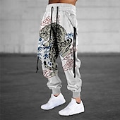 preiswerte Sweatpants-Herren Jogginghose Trainingshose Jogginghose Jogger Hose Hosen Kordelzug Elastische Taille 3D-Druck Tier Tiger Grafik-Drucke Komfort Sports Outdoor Casual Täglich Baumwollmischung Strassenmode