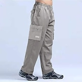 levne Cargo kalhoty-Pánské Kargo kalhoty Nákladní kalhoty Kalhoty Pracovní kalhoty Elastický pas Multi kapsa Bez vzoru Pohodlné Prodyšné Ležérní Denní Streetwear Sportovní Módní Vojenská zelená Černá Lehce elastické