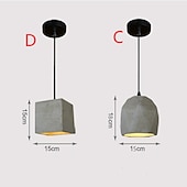 cheap Island Lights-LED Pendant Lights Cement Kitchen Island Lighting Modern Farmhouse Foyer Entryway Light Fixtures Ceiling Hanging Globe Over Table 110-240V