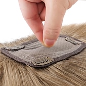 baratos Pedaços de cabelo humano e postiços-Mulheres Cabelo Humano Topetes Liso 100% Feita a Mão Design de moda / Macio / Festa Festa / Festa / Noite / Roupa Diária