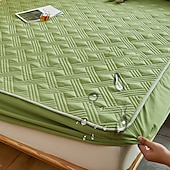 baratos Lençóis e fronhas-Capa Protetora para Cama Queen King Impermeável Protetor de Colchão Almofada de Colchão Ajustável Protetor de Cama Capa de Colchão com Faixa Elástica Reforçada À Prova de Urina