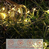 זול מופעל באמצעות אנרגיה סולארית-אור שמש led 7m חיצוני עמיד למים זר פיות אורות מחרוזת שמש קישוט מנורה סולארית למסיבת חג המולד גן פטיו 7m-50leds 12m-100leds 22m-200leds