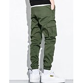 economico Pantaloni cargo-Per uomo Pantaloni cargo Tasca con patta Liscio Comfort Traspirante Esterno Giornaliero Per uscire Di tendenza Informale Nero Verde militare