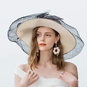 preiswerte Partyhut-hüte netz faser strohhut sonnenhut sinamay hut hochzeit lässig elegant hochzeit mit bowknot spitze kopfbedeckung kopfbedeckung outdoor