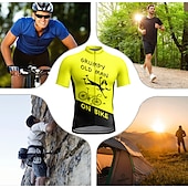 voordelige Heren shirts-21Grams Voor heren Wielrenshirt Korte mouw Fietsen Kleding Bovenlichaam met 3 achterzakken Bergracen Wegwielrennen Ademend Sneldrogend Vochtregelerend Reflecterende strips Donker Grijs Zwart Geel