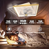 voordelige Plafondventilatorverlichting-plafondventilator met licht app&amp;amp; afstandsbediening 50cm 3-lichts dimbaar 6 windsnelheden moderne plafondventilator voor slaapkamer, woonkamer, kleine kamer 110-240v