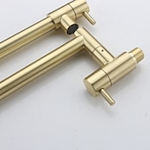 cheap Wall Mount-Pot Filler Bathroom Faucet Only Cold Water Stainless Steel, Brushed Golden Nickel Foldable Sink Wall Mount Folding Fill Pot Basin Tap Double Joint Swing Arm Single Hole 2 Handle