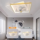 voordelige Plafondventilatorverlichting-plafondventilator met licht app&amp;amp; afstandsbediening 50cm 3-lichts dimbaar 6 windsnelheden moderne plafondventilator voor slaapkamer, woonkamer, kleine kamer 110-240v