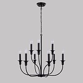 cheap Chandeliers-Chandelier 6-Light Modern Farmhouse Chandelier Wrought Iron Classic Candle Ceiling Pendant Light Fixture for Dining Room Living Room Kitchen Island Entry Stairwell, Dia 26&quot; 110-240V