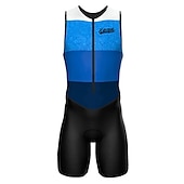 preiswerte Herrenbekleidungs-Sets-Herren Triathlonanzug Ärmellos Triathlon Silber Hellgelb Schwarz / Orange Graphic Fahhrad Lycra Sport Graphic Bekleidung