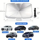 billiga Solskydd- och skärmar till bilen-Bil solskyddsregn för framrutan hopfällbar UV-skydd inredning solskydd auto vindruteöverdrag UV-blockerare för bil