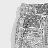 cheap Men&#039;s 3D Sweat Shorts-Men&#039;s Paisley Color Block Flower / Floral Shorts Summer Shorts Beach Shorts Mid Waist Streetwear Hawaiian Designer Casual Daily Holiday Elastic Waist 3D Print Drawstring Designer Clothing Apparel