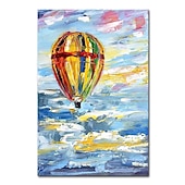 cheap Still Life Paintings-Mintura Handmade Hot Air Balloon Oil Paintings On Canvas Wall Art Decoration Modern Abstract Picture For Home Decor Rolled Frameless Unstretched Painting