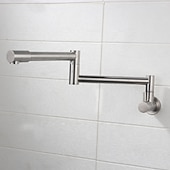 abordables Grifería de cocina-grifo de cocina de llenado de ollas solo agua fría acero inoxidable, fregadero plegable negro cepillado montaje en pared grifo de cocina de olla de llenado plegable