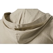 economico Cime-t-shirt vichinga medievale in cotone a maniche corte con cappuccio camicie da uomo in stile retrò con lacci hippie abbinati al costume larp