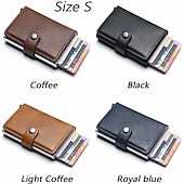 levne pouzdra a pouzdra na karty-Pop Up RFID držák kreditních karet peněženka držáky kreditních karet PU kůže blokující RFID peněženka muže držák ID karty hliníkové pouzdro peněženka