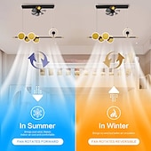 abordables Ventilateurs de plafond lumineux-ventilateur de plafond avec application de conception de doublure de lampe de coucher de soleil rotative à 360 °&amp;amp; télécommande 100cm 5 lumières dimmable 6 vitesses de vent ventilateur de plafond