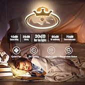 billiga Takfläktlampor-takfläkt med ljuscirkeldesignapp&amp;amp; fjärrkontroll 50cm dimbar 6 vindhastigheter modern takfläkt för sovrum, vardagsrum, litet rum 220-240v