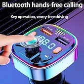 cheap Bluetooth Car Kit/Hands-free-Car Bluetooth 5.0 FM Transmitter Wireless Audio Receiver Car MP3 Player 18W PD Fast Charger(1pc)