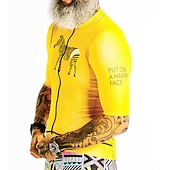baratos Conjuntos de Roupa de Homem-Homens Camisa com Bermuda Bretelle Manga Curta Ciclismo de Montanha Ciclismo de Estrada Verão Amarelo Geométrica Moto Tapete 3D Secagem Rápida Bolso Traseiro Pavio Humido Respirável Elastano Esportes