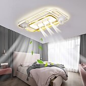 cheap Ceiling Fan Lights-Ceiling Fan with Light 3 Spotlight App &amp; Remote Control 101cm Dimmable 6 Wind Speeds Modern Ceiling Fan for Bedroom, Living Room 110-240V