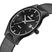 Χαμηλού Κόστους Ρολόγια Quartz-WWOOR επιχειρηματικά ανδρικά πολυτελή ρολόγια πλέγματος λουρί υπερ λεπτό quartz ρολόι ανδρικό αδιάβροχο αυτόματη ημερομηνία αρσενικό ρολόι δώρα για την Ημέρα του Πατέρα
