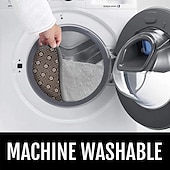 preiswerte Wohn- und Schlafzimmerteppiche-Runder Teppich mit Hahnentrittmuster, Bodendekor, rutschfester, saugfähiger Teppich für Eingangsbereich, Schlafzimmer, Wohnzimmer, Sofa, Heimdeko