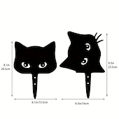 economico Decorazioni per Halloween all&#039;aperto-2pcs sagoma gatto che fa capolino in metallo plug-in giardino cortile arte halloween arredamento fattoria decorazioni per la casa ornamenti per esterni arredamento cortile prato regalo ideale per gli