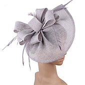 levne Fascinátory-Fascinátory Látka Kentucky Derby Dostih Elegantní retro S Peří Mašle Přílba Pokrývky Hlavy