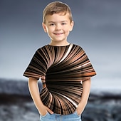 cheap Boy&#039;s 3D Vision &amp; Geometry-Boys 3D Graphic Color Block Optical Illusion T shirt Tee Short Sleeve 3D Print Summer Active Sports Streetwear Kids 3-12 Years