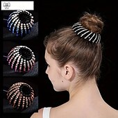 abordables Accessoires de coiffure-1 pc strass nid forme pince à cheveux élégant bun maker queue de cheval titulaire cheveux griffe coiffure accessoire