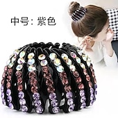 abordables Accessoires de coiffure-1 pc strass nid forme pince à cheveux élégant bun maker queue de cheval titulaire cheveux griffe coiffure accessoire