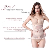 cheap Braces &amp; Supports-3 in 1 Postpartum Support - Recovery Belly/waist/pelvis Belt Shapewear Slimming Girdle, Beige,