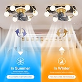 preiswerte Deckenventilator-Leuchten-Deckenventilator mit Licht ca&amp;amp; Fernbedienung 52cm 3-Licht dimmbar 6 Windgeschwindigkeiten moderner Deckenventilator für Schlafzimmer, Wohnzimmer, kleines Zimmer 110-240V