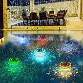 baratos Luzes Subaquáticas-Luz de piscina flutuante Padrão de peixe Lâmpada de piscina à prova d&#039;água Brinquedos de banheira para bebês Luzes flutuantes que mudam de cor 6 modos Led Luzes flutuantes que mudam de cor Decoração