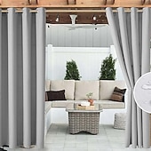 billiga Vattentäta gardiner-vattentäta utomhusgardiner för inomhusbröllop uteplats tjock sekretesshylsa gardiner för bröllop sovrum, vardagsrum, veranda, pergola, cabana, 1 panel