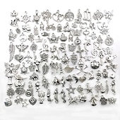 economico kit per la creazione di perline-300pcs/set orecchini di pendente d&#039;argento tibetani della lega piccoli pendenti accessori fai da te dei monili