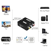 cheap TV Boxes-RCA To HDMI,AV To HDMI Converter1080P  Mini RCA Composite CVBS Video Audio Converter Adapter Supporting PAL/NTSC For TV/PC/ PS3/ STB/Xbox VHS/VCR/Blue-Ray DVD Players