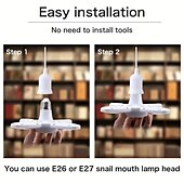 お買い得  電球-ペンダントファンライト 高輝度ミニLEDガレージライト 28W 6500K ペンダントライト 折りたたみ式