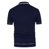 cheap Men&#039;s Classic Polo-Men&#039;s Polo Knit Polo Sweater Business Casual Lapel Short Sleeve Modern Old Money Style Solid / Plain Color Button Front Summer Dark Navy Green Rose Red Polo