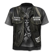 billiga Pojkens 3D Vision &amp; Geometri-Pojkar 3D Grafisk T-shirt Kortärmad 3D-tryck Sommar Vår Aktiv Sport Mode Polyester Barn 3-12 år Utomhus Dagligen Normal