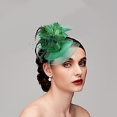 preiswerte Faszinator-Fascinator Hüte Kopfbedeckung Netz Teeparty Pferderennen Ladies Day Melbourne Cup Handgemacht mit floralem Kopfschmuck Kopfbedeckung Kleid zum Beeindrucken Renntag Kleid