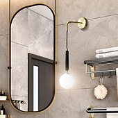 abordables Luces para tocador-iluminación de baño luz de tocador ip20 g9 aplique de pared iluminación latón cepillado luz de baño con pantalla de vidrio transparente aplique de pared de baño luz de pared para espejo cocina