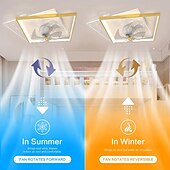 voordelige Plafondventilatorverlichting-plafondventilator met licht app&amp;amp; afstandsbediening 50cm 3-lichts dimbaar 6 windsnelheden moderne plafondventilator voor slaapkamer, woonkamer, kleine kamer 110-240v
