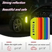 Недорогие Автомобильные наклейки-Радужный / Red(4PCS) / Зеленый(4шт) Автомобильные наклейки Общий / Индивидуальность Дверные наклейки Предупреждающие знаки Светоотражающие наклейки