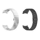 olcso Samsung óraszíjak-Óraszíj mert Samsung Galaxy Watch 7/6/5/4  40/44mm, Watch 5 Pro 45mm, Watch 6 Classic 43/47mm, Watch 4 Classic 42/46mm Rozsdamentes acél Valódi bőr Csere Szíj Fém kapocs Láncos karkötő Karszalag